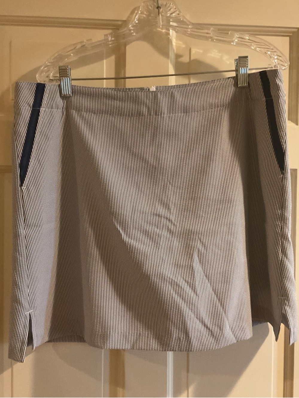 Lady Hagen Golf Skort Women’s Size 12 Blue White Striped Skirt Shorts